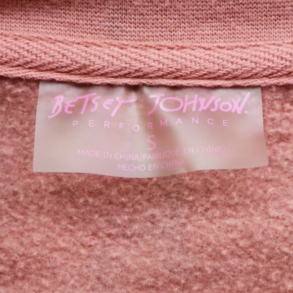 Betsey Johnson Performance Mauve Pink FANCY Lace Applique Crew Neck Sweatshirt S - Picture 8 of 12